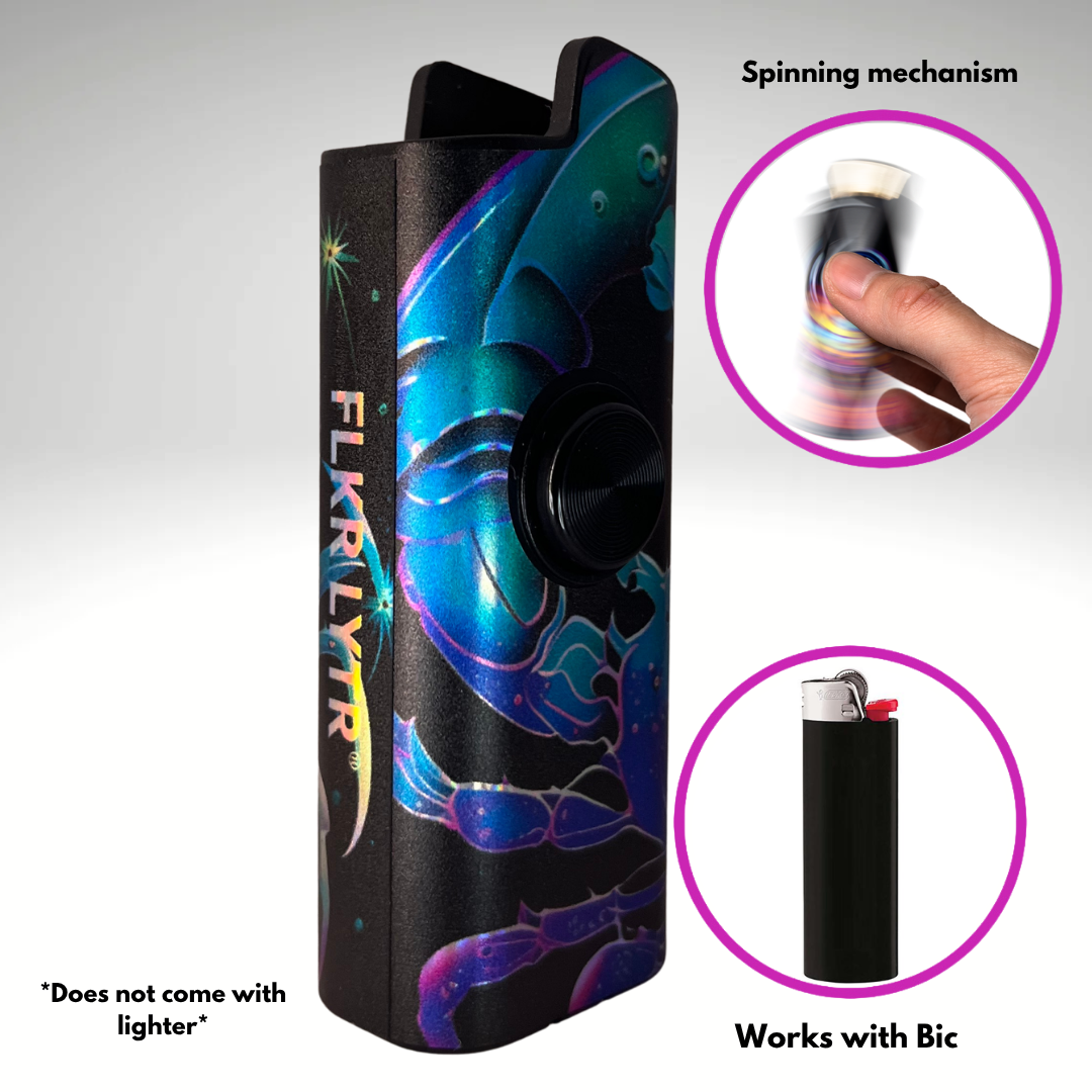 FLKR LYTR® Fidget Spinner Lighter Case "Cancer" for Bic® Spinner Lighter Case