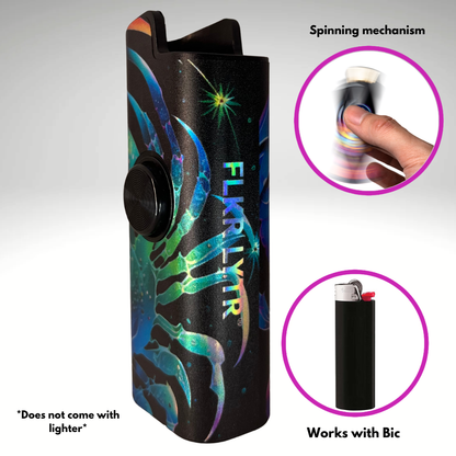 FLKR LYTR® Fidget Spinner Lighter Case "Cancer" for Bic® Spinner Lighter Case