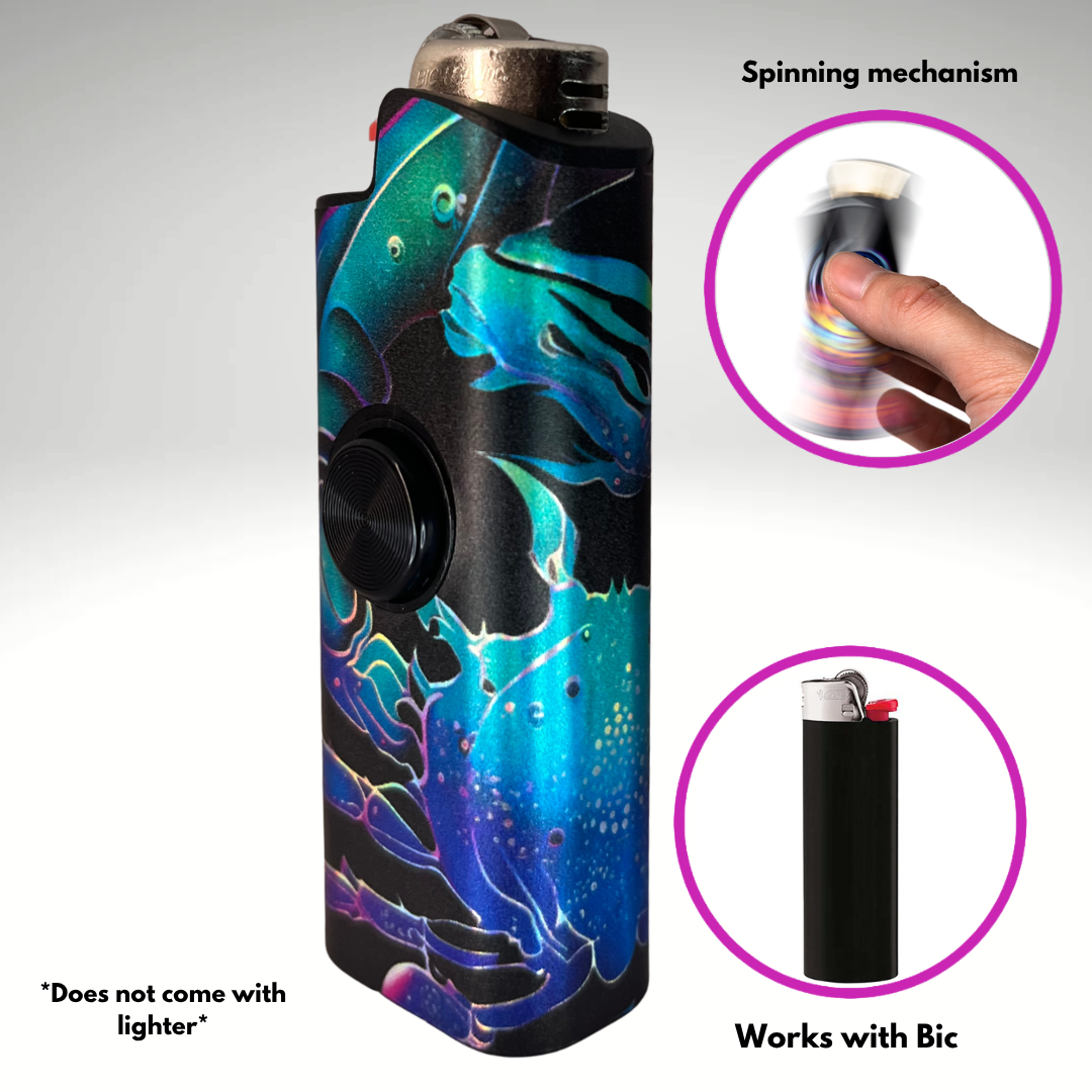 FLKR LYTR® Fidget Spinner Lighter Case "Cancer" for Bic® Spinner Lighter Case