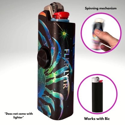 FLKR LYTR® Fidget Spinner Lighter Case "Cancer" for Bic® Spinner Lighter Case