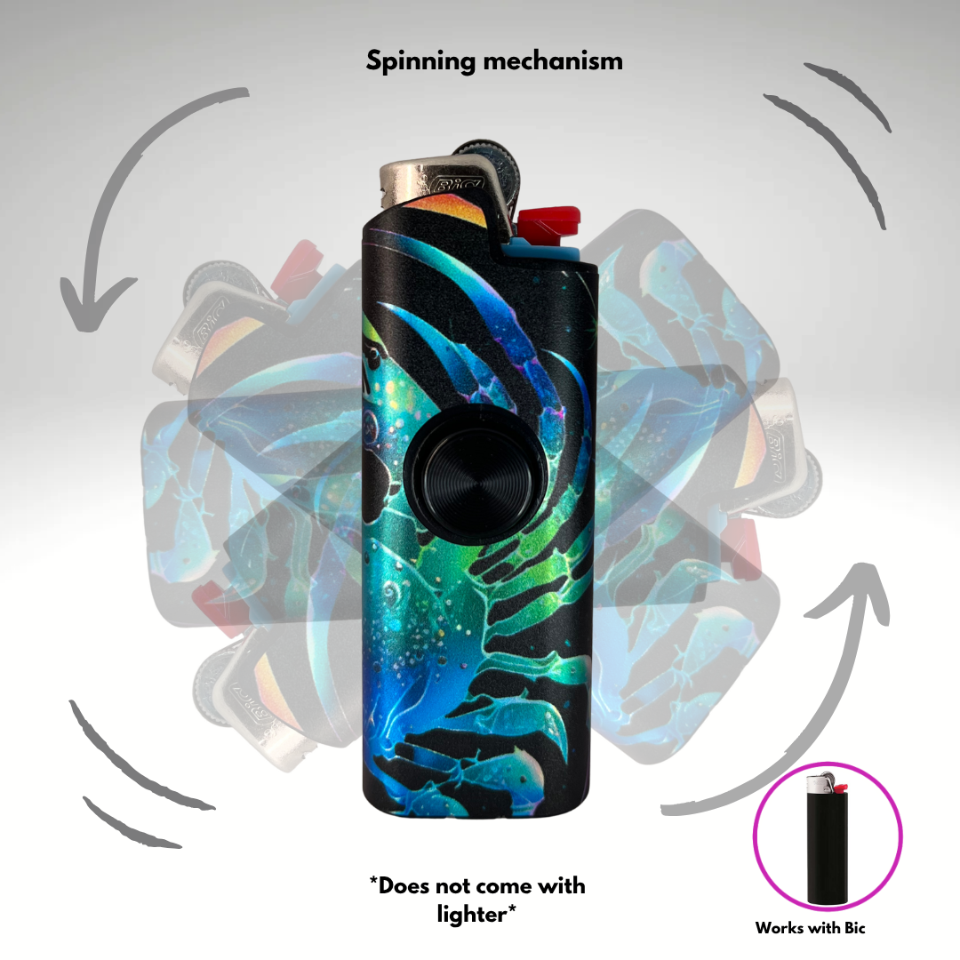 FLKR LYTR® Fidget Spinner Lighter Case "Cancer" for Bic® Spinner Lighter Case