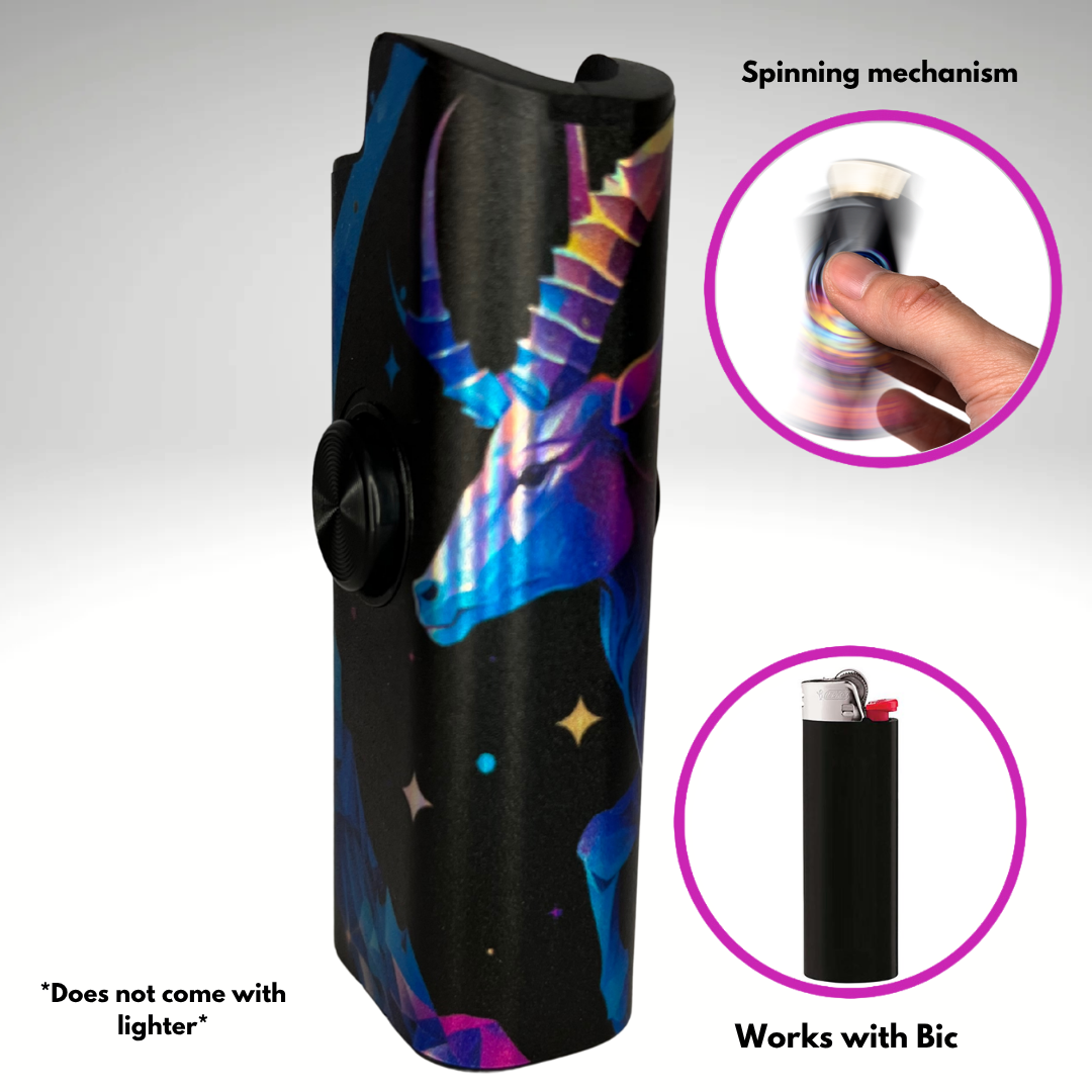 FLKR LYTR® Fidget Spinner Lighter Case "Capricorn" for Bic® Spinner Lighter Case