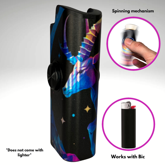 FLKR LYTR® Fidget Spinner Lighter Case "Capricorn" for Bic® Spinner Lighter Case