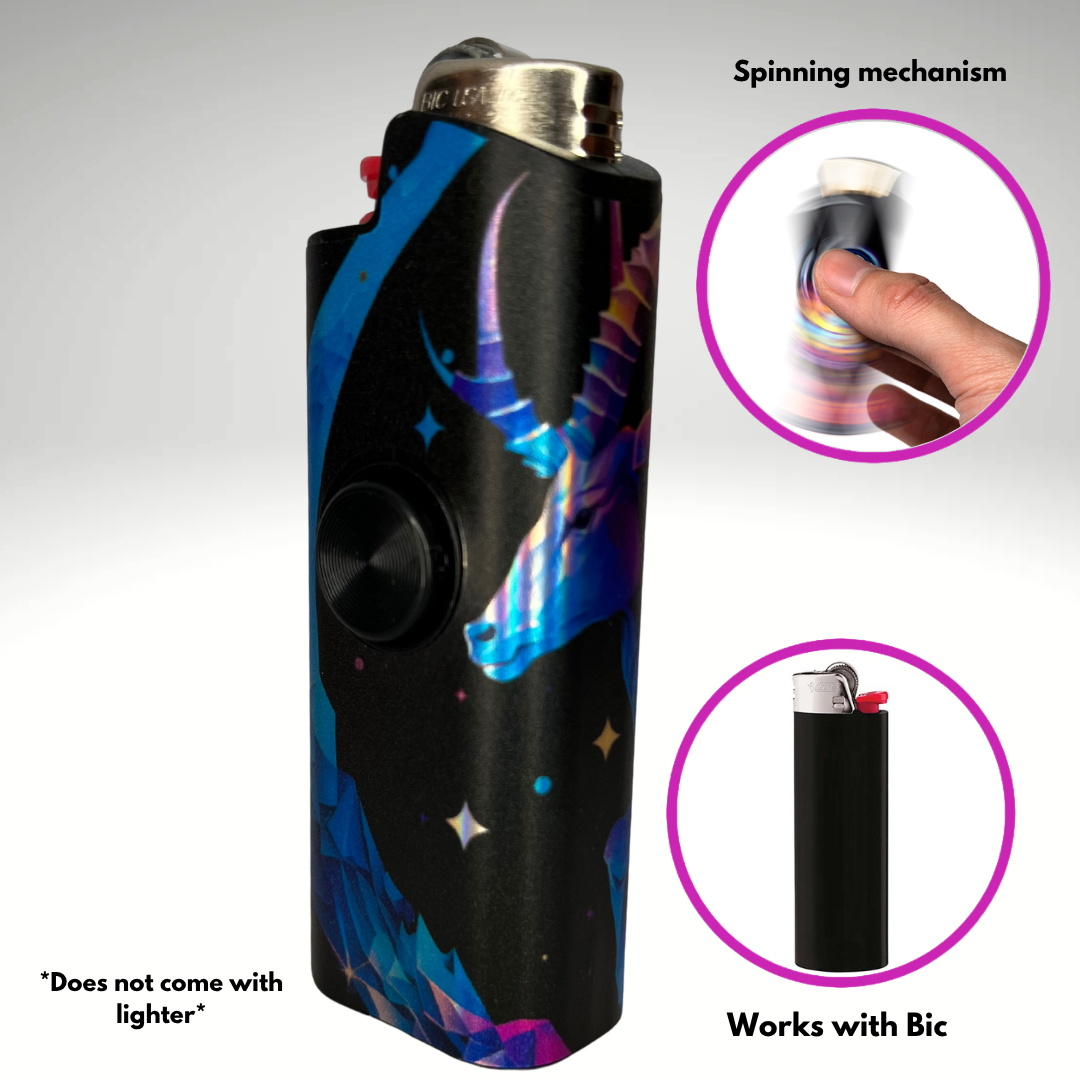 FLKR LYTR® Fidget Spinner Lighter Case "Capricorn" for Bic® Spinner Lighter Case