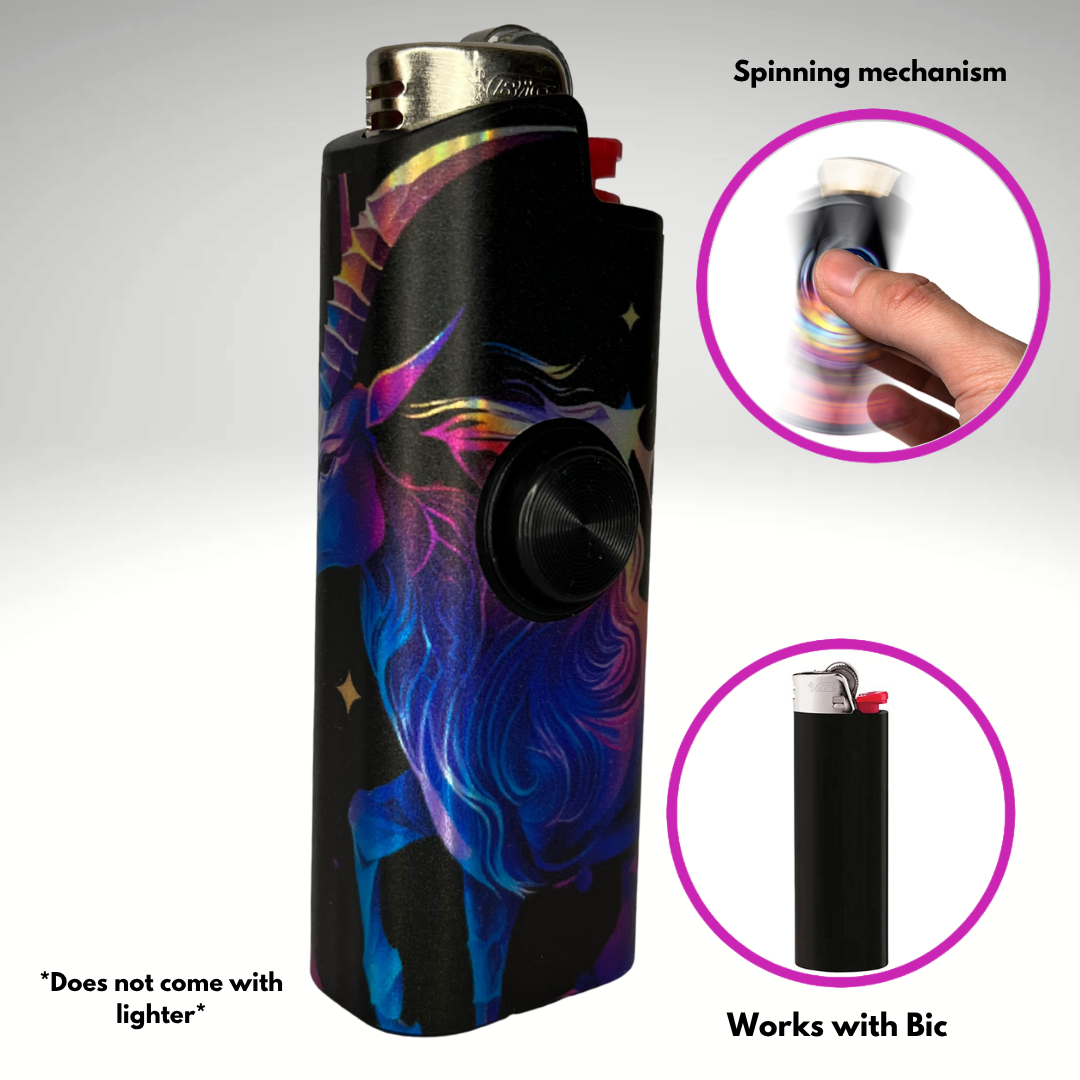 FLKR LYTR® Fidget Spinner Lighter Case "Capricorn" for Bic® Spinner Lighter Case