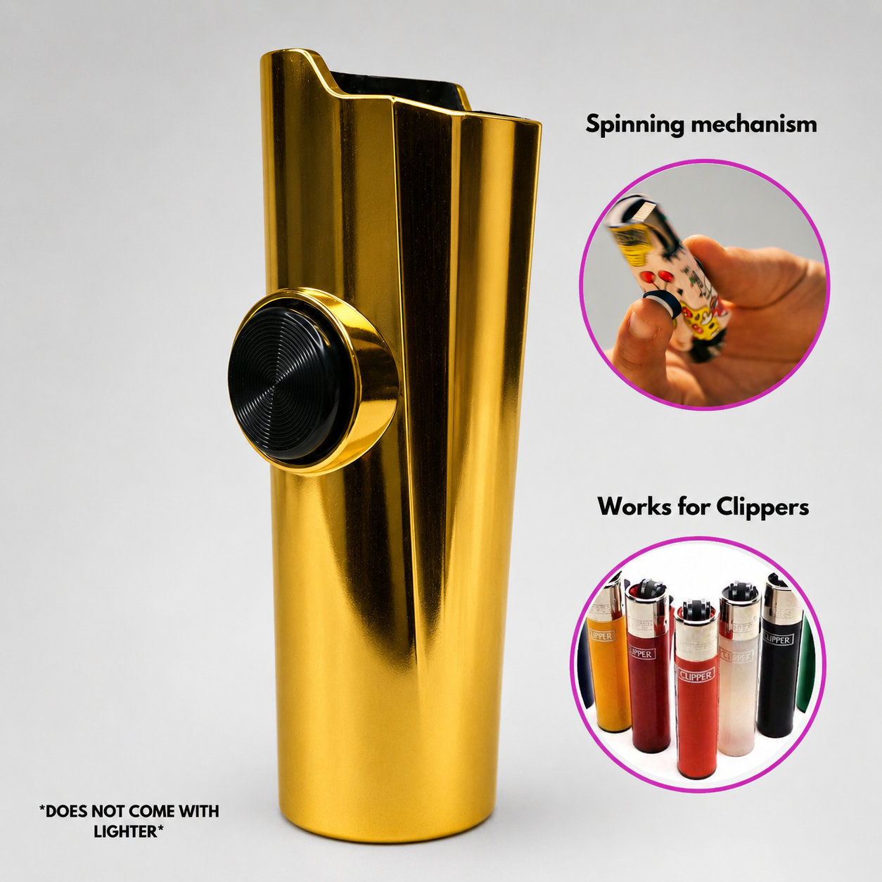 FLKR LYTR® "Gold" Case for Clipper Lighter® Amazon Must Have Fidget Spinner Lighter Case