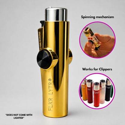 FLKR LYTR® "Gold" Case for Clipper Lighter® Amazon Must Have Fidget Spinner Lighter Case