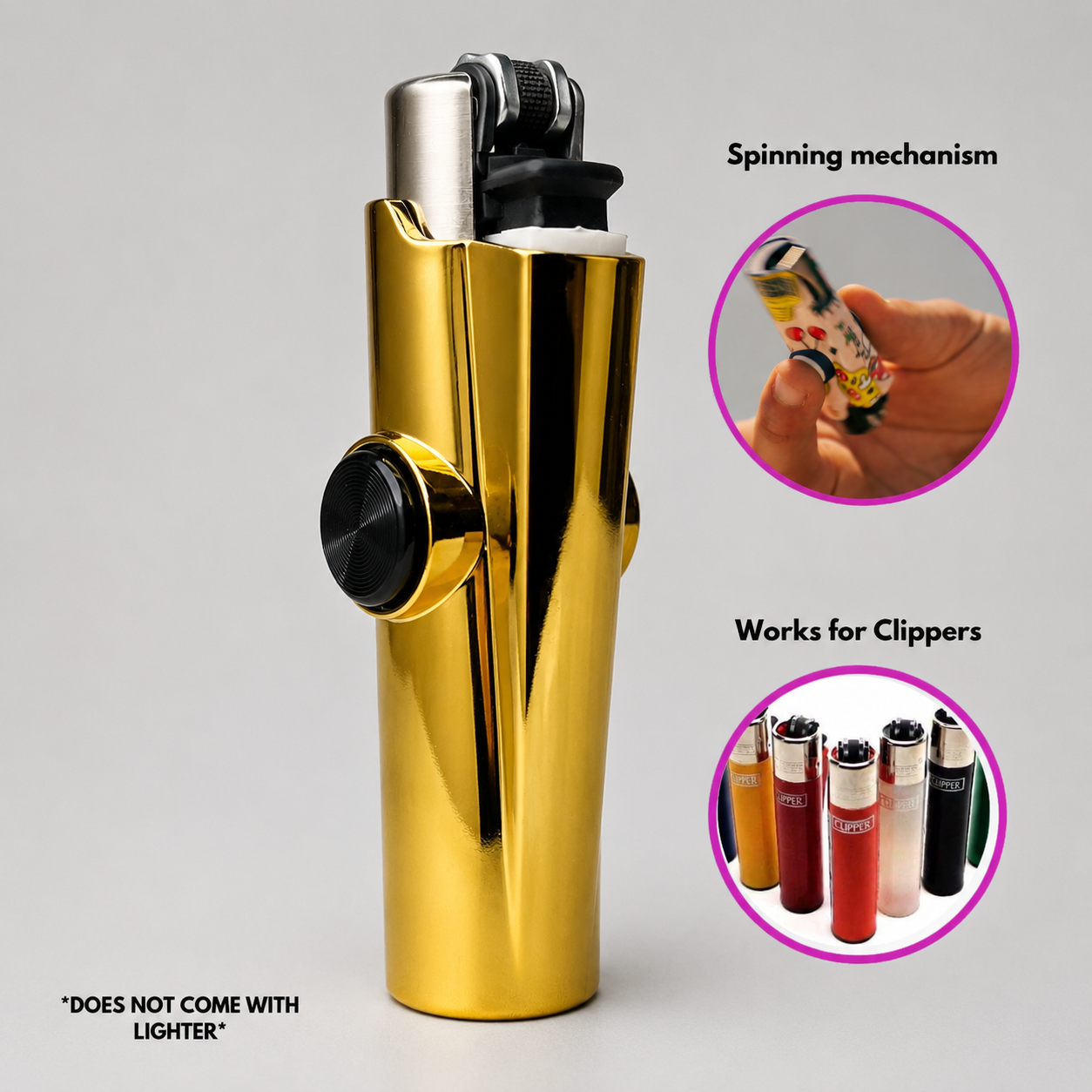 FLKR LYTR® "Gold" Case for Clipper Lighter® Amazon Must Have Fidget Spinner Lighter Case