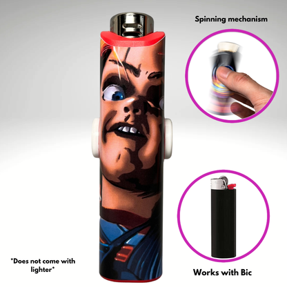 FLKR LYTR®  Fidget Spinner Lighter Case "Chuckie" for Bic® Spinner Lighter Case