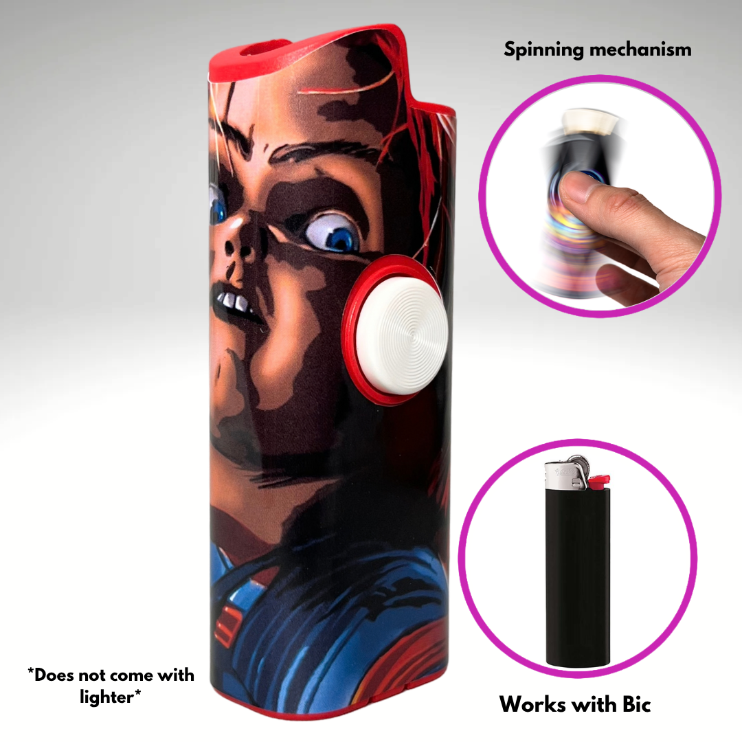 FLKR LYTR®  Fidget Spinner Lighter Case "Chuckie" for Bic® Spinner Lighter Case