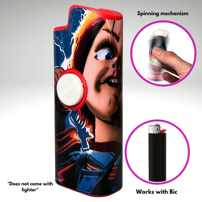 FLKR LYTR®  Fidget Spinner Lighter Case "Chuckie" for Bic® Spinner Lighter Case
