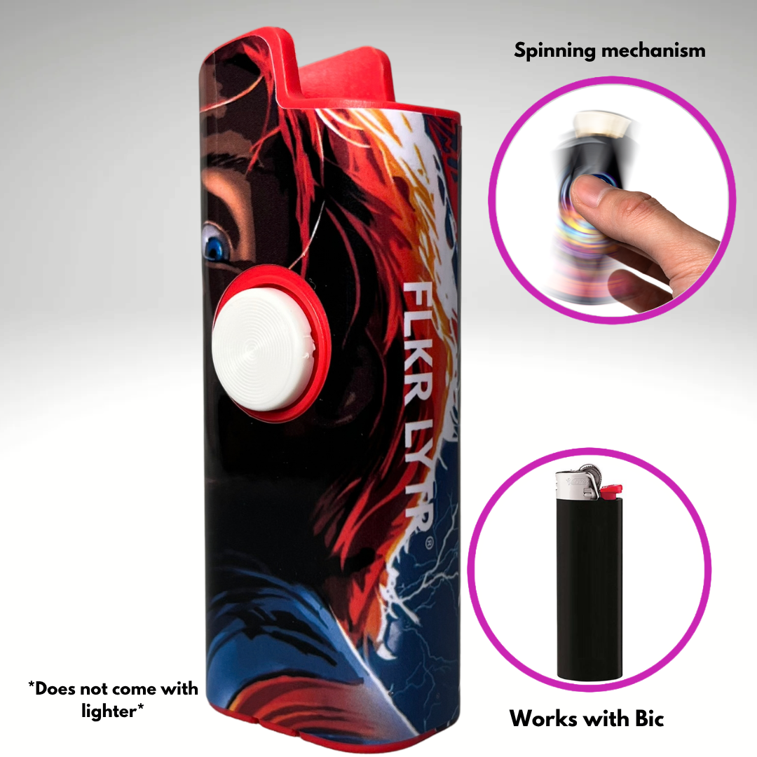 FLKR LYTR®  Fidget Spinner Lighter Case "Chuckie" for Bic® Spinner Lighter Case