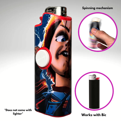 FLKR LYTR®  Fidget Spinner Lighter Case "Chuckie" for Bic® Spinner Lighter Case