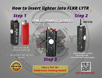 FLKR LYTR® 3PK "Red, Blue, Black Pack " Fidget Spinner Lighter Case for Bic® Spinner Lighter Case | FLKR LYTR