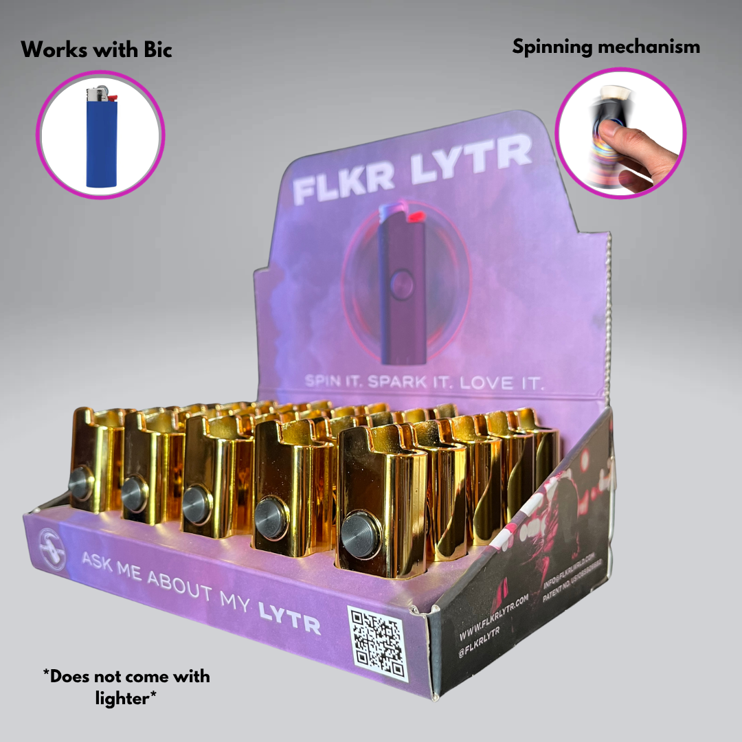 Gold MMBR  Retail Display Box Lighter Case for BIC® | FLKR LYTR