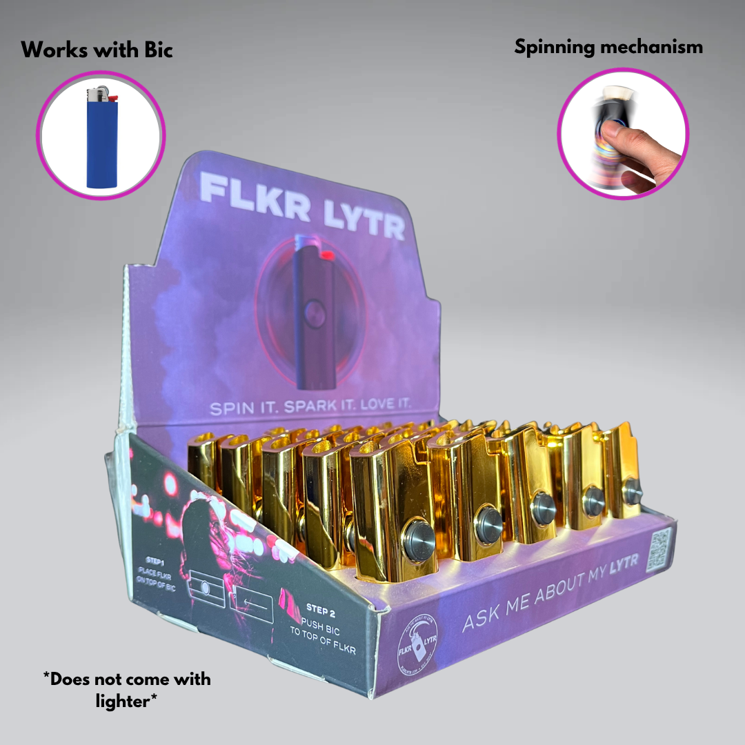 Gold MMBR  Retail Display Box Lighter Case for BIC® | FLKR LYTR