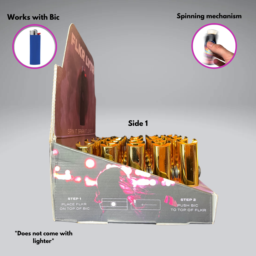 Gold MMBR  Retail Display Box Lighter Case for BIC® | FLKR LYTR