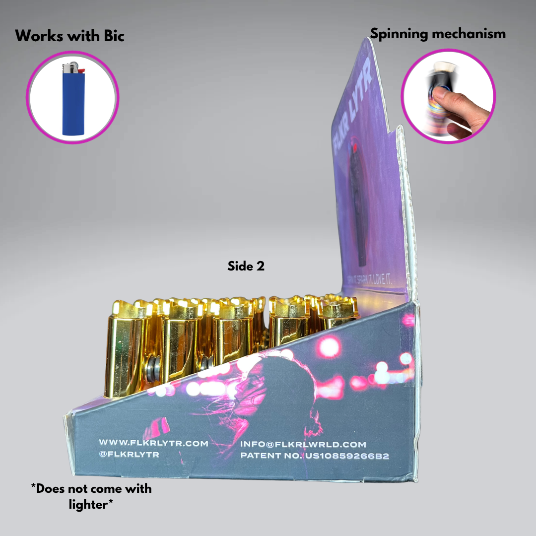 Gold MMBR  Retail Display Box Lighter Case for BIC® | FLKR LYTR