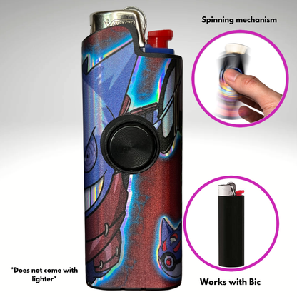 FLKR LYTR® Amazon Prime Must Have Fidget Spinner Lighter Case "Gengara" for Bic® Lighter Case