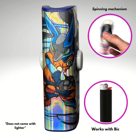 FLKR LYTR® Amazon Prime Must Have Fidget Spinner Lighter Case "Gokarihan" for Bic® Lighter Case