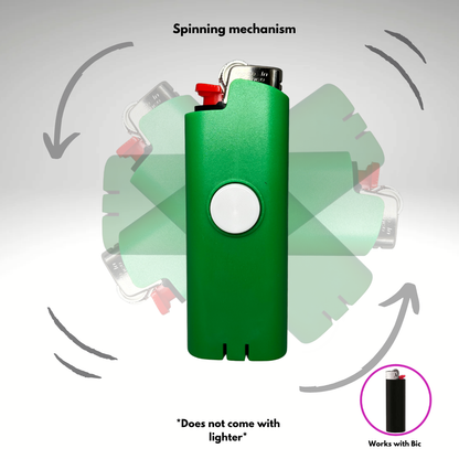 FLKR LYTR® Green Fidget Spinner Lighter Case Amazon Must Have "Green" for Bic® Spinner Lighter Case