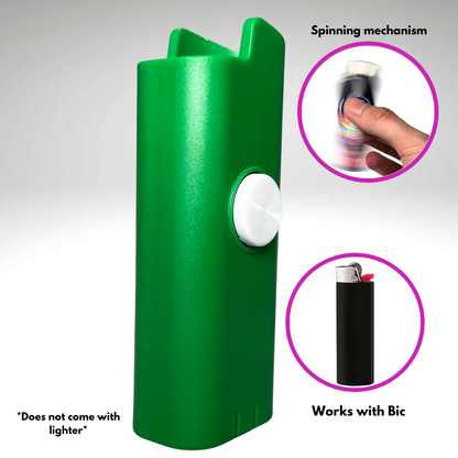 FLKR LYTR® Green Fidget Spinner Lighter Case Amazon Must Have "Green" for Bic® Spinner Lighter Case
