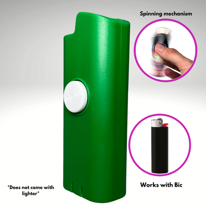 FLKR LYTR® Green Fidget Spinner Lighter Case Amazon Must Have "Green" for Bic® Spinner Lighter Case