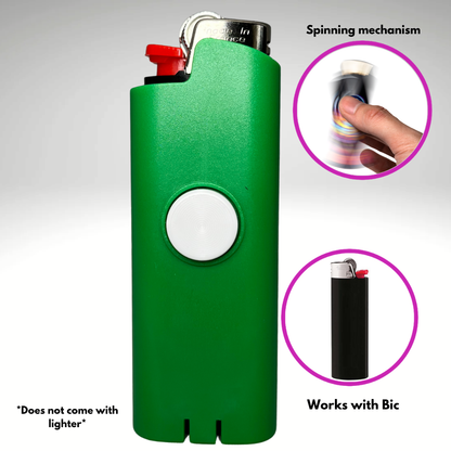 FLKR LYTR® Green Fidget Spinner Lighter Case Amazon Must Have "Green" for Bic® Spinner Lighter Case