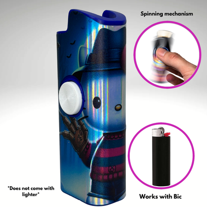 FLKR LYTR®  Fidget Spinner Lighter Case "Hello Freddy" for Bic® Spinner Lighter Case | FLKR LYTR - $11.99