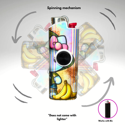 FLKR LYTR® Fidget Spinner Lighter Case "Hello Adventure Kitty " for Bic® Spinner Lighter Case | FLKR LYTR - $11.99