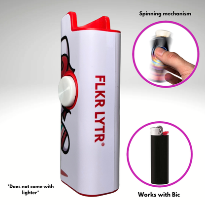 FLKR LYTR®  Fidget Spinner Lighter Case "Hello Chuckie" for Bic® Spinner Lighter Case