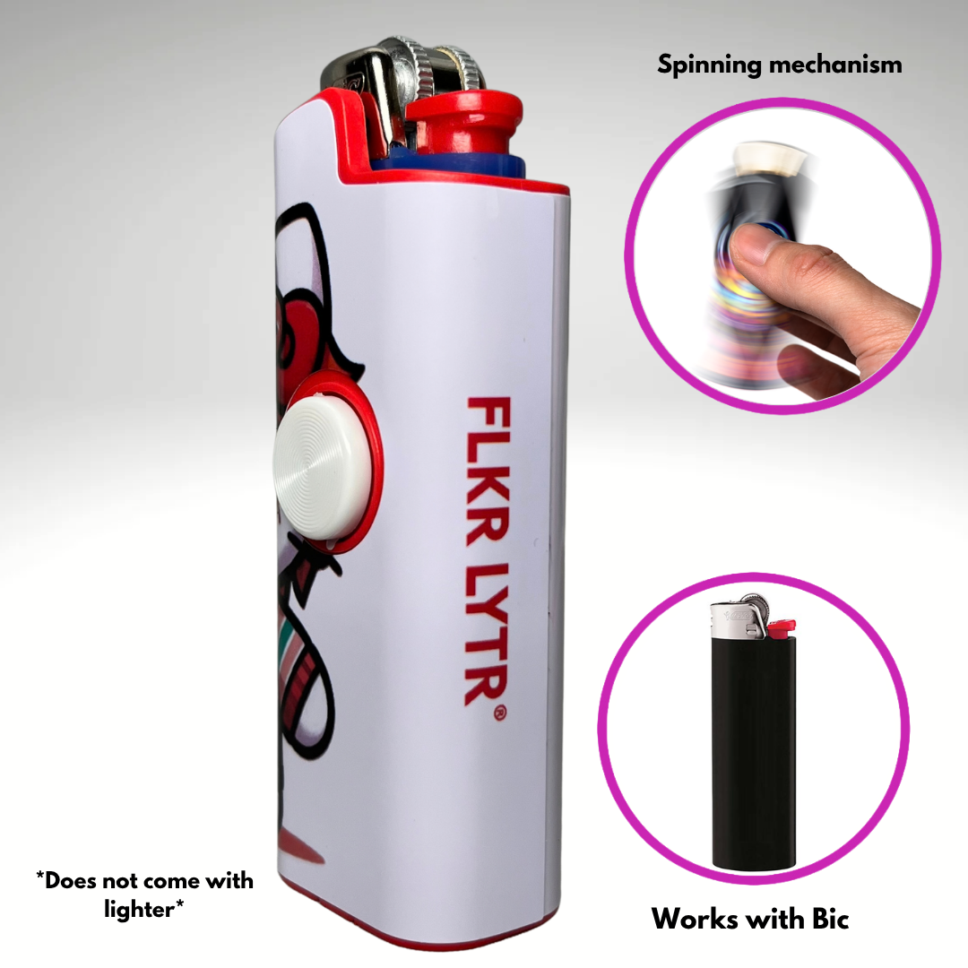 FLKR LYTR®  Fidget Spinner Lighter Case "Hello Chuckie" for Bic® Spinner Lighter Case