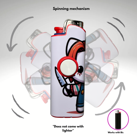 FLKR LYTR®  Fidget Spinner Lighter Case "Hello Chuckie" for Bic® Spinner Lighter Case
