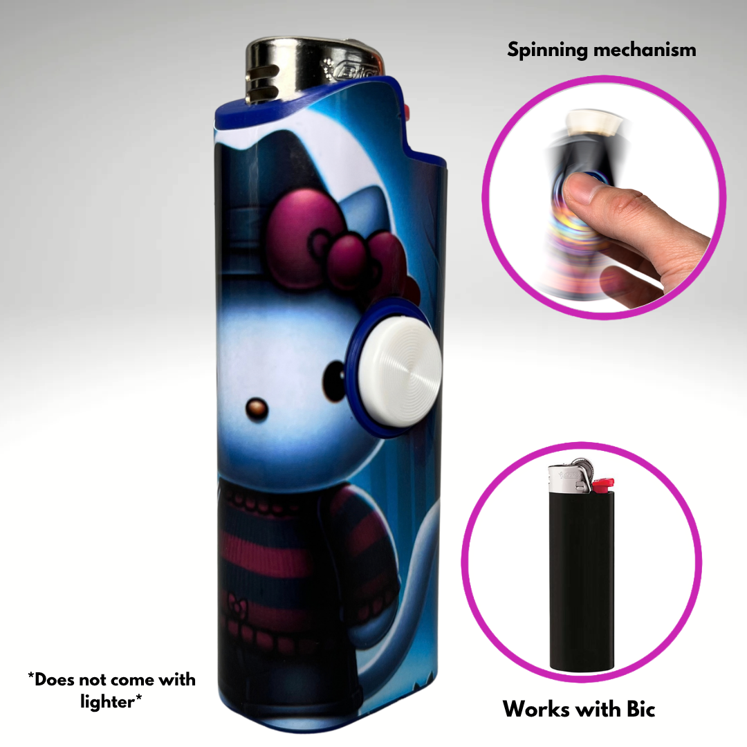 FLKR LYTR®  Fidget Spinner Lighter Case "Hello Freddy" for Bic® Spinner Lighter Case