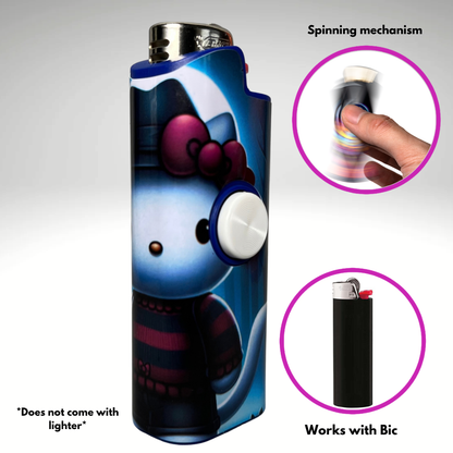 FLKR LYTR®  Fidget Spinner Lighter Case "Hello Freddy" for Bic® Spinner Lighter Case