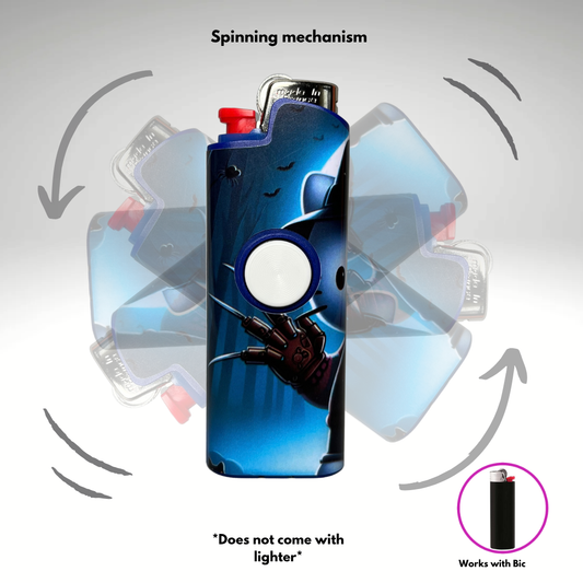 FLKR LYTR®  Fidget Spinner Lighter Case "Hello Freddy" for Bic® Spinner Lighter Case