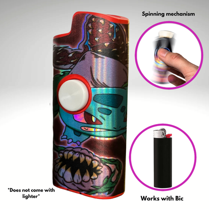 FLKR LYTR® Amazon Prime Must Have Fidget Spinner Lighter Case " Ivysaurgon" for Bic® Lighter Case