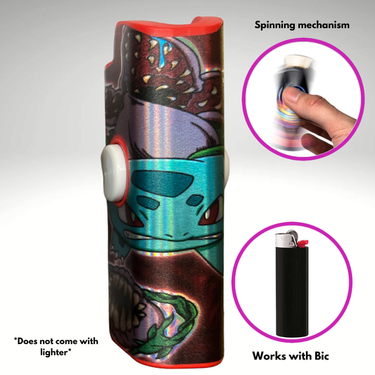 FLKR LYTR® Amazon Prime Must Have Fidget Spinner Lighter Case " Ivysaurgon" for Bic® Lighter Case