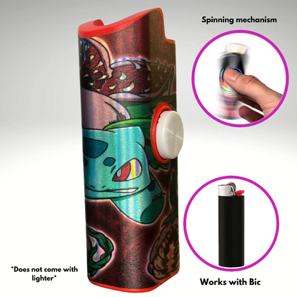 FLKR LYTR® Amazon Prime Must Have Fidget Spinner Lighter Case " Ivysaurgon" for Bic® Lighter Case