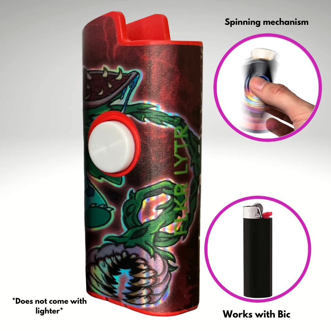 FLKR LYTR® Amazon Prime Must Have Fidget Spinner Lighter Case " Ivysaurgon" for Bic® Lighter Case