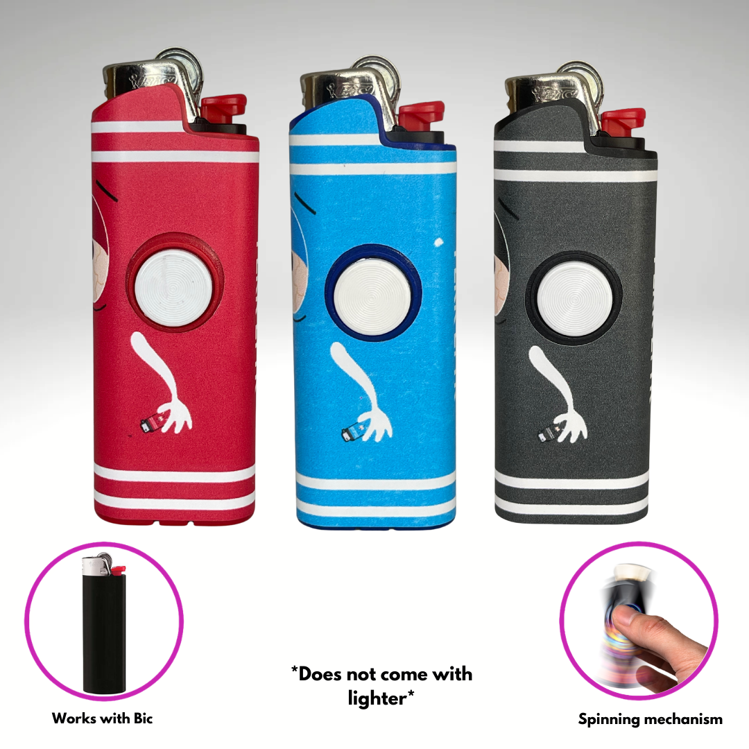 FLKR LYTR® Towlie Pack"Blue, Black, Red" Fidget Spinner Lighter Case for Bic® Spinner Lighter Case | FLKR LYTR