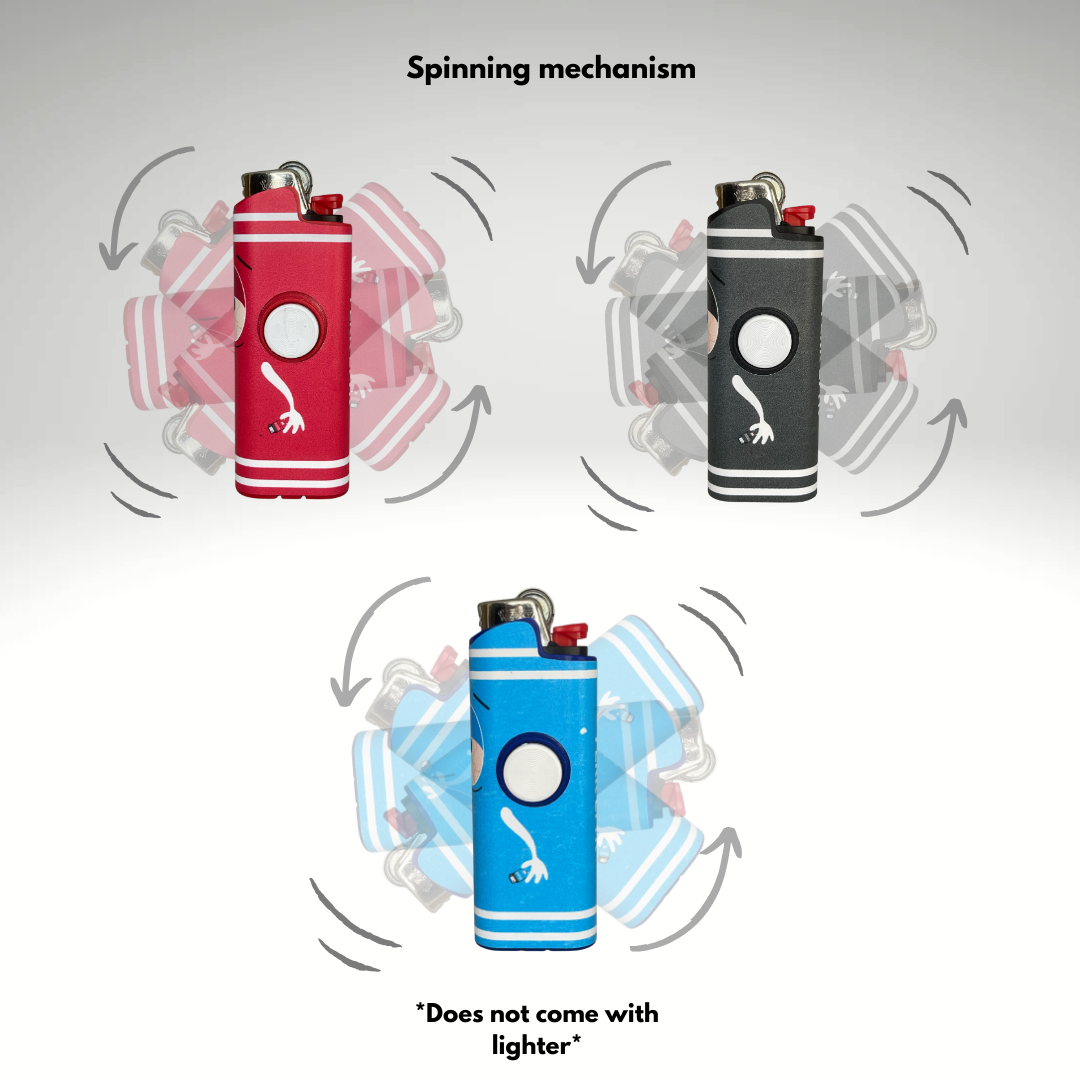 FLKR LYTR® Towlie Pack"Blue, Black, Red" Fidget Spinner Lighter Case for Bic® Spinner Lighter Case | FLKR LYTR