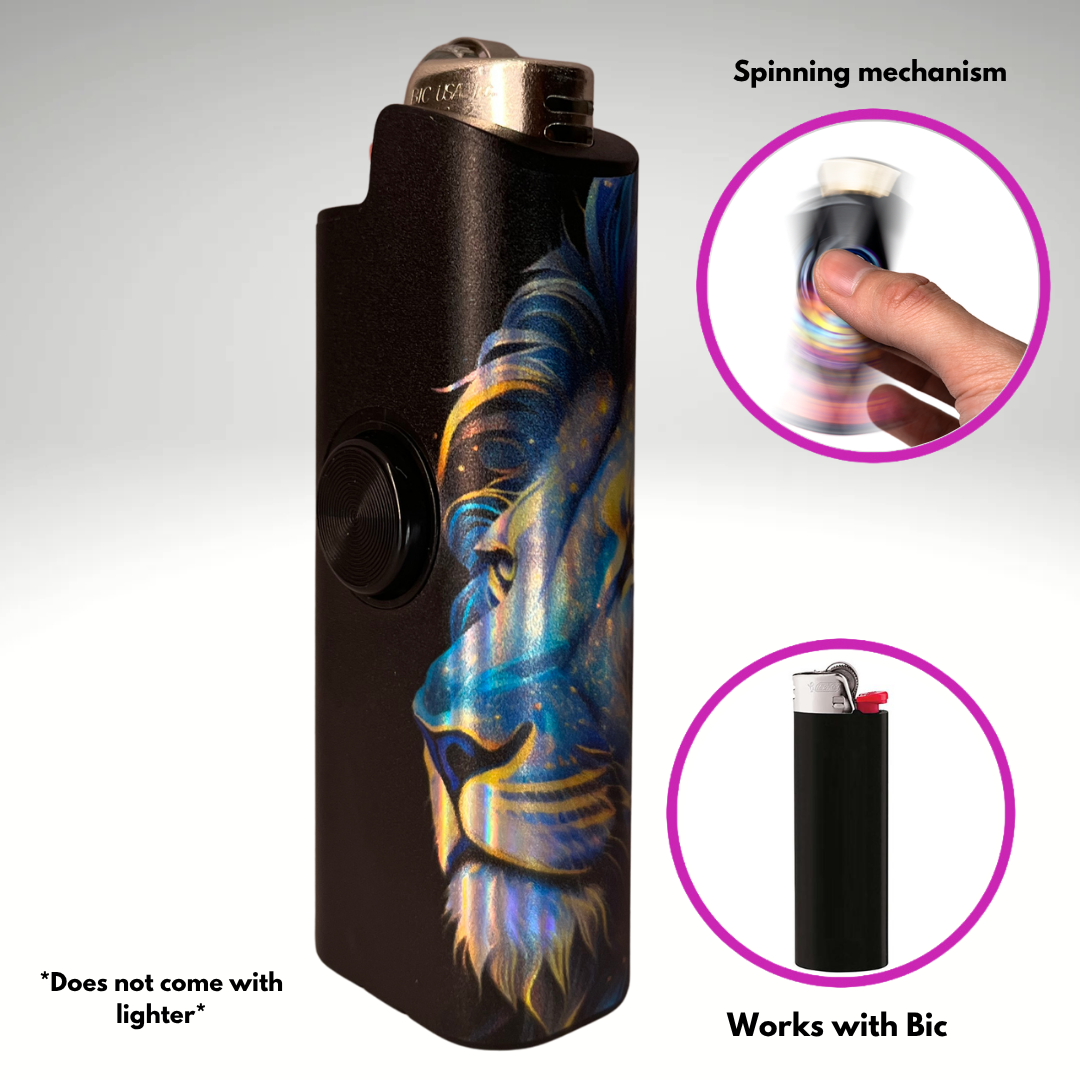 FLKR LYTR® Fidget Spinner Lighter Case "Leo" for Bic® Spinner Lighter Case