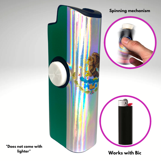 FLKR LYTR® Fidget Spinner Lighter Case "Mexican Flag" for Bic® Spinner Lighter Case | FLKR LYTR - $11.99