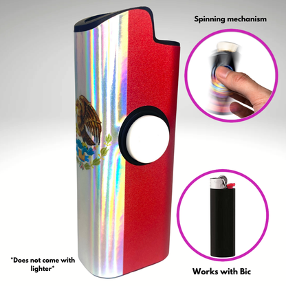 FLKR LYTR® Fidget Spinner Lighter Case "Mexican Flag" for Bic® Spinner Lighter Case | FLKR LYTR - $11.99