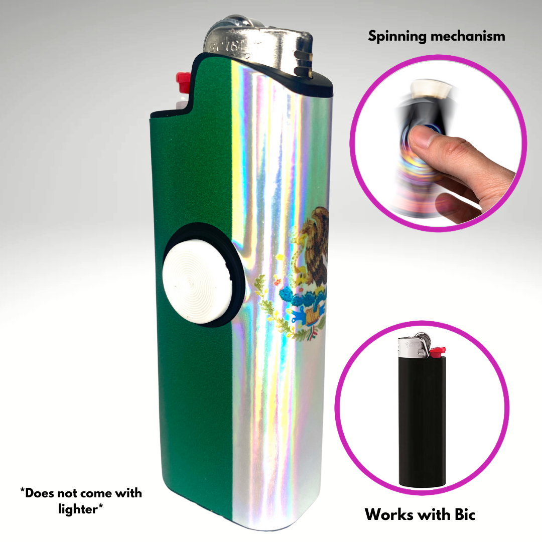 FLKR LYTR® Fidget Spinner Lighter Case "Mexican Flag" for Bic® Spinner Lighter Case | FLKR LYTR - $11.99