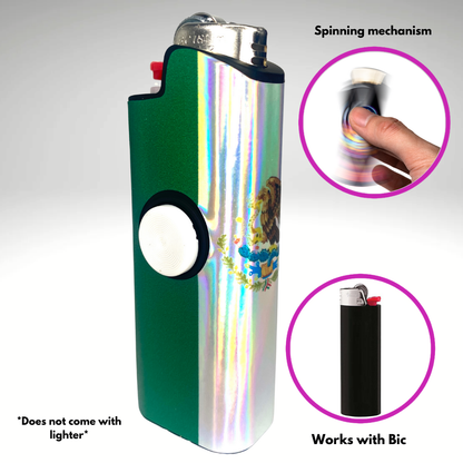 FLKR LYTR® Fidget Spinner Lighter Case "Mexican Flag" for Bic® Spinner Lighter Case | FLKR LYTR - $11.99