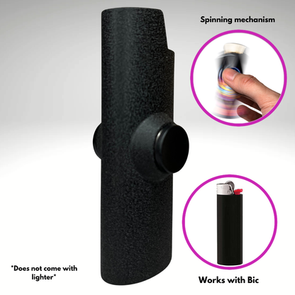 FLKR LYTR® Fidget Spinner Lighter Case "The Metal Black Matte" for Bic® Spinner Lighter Case