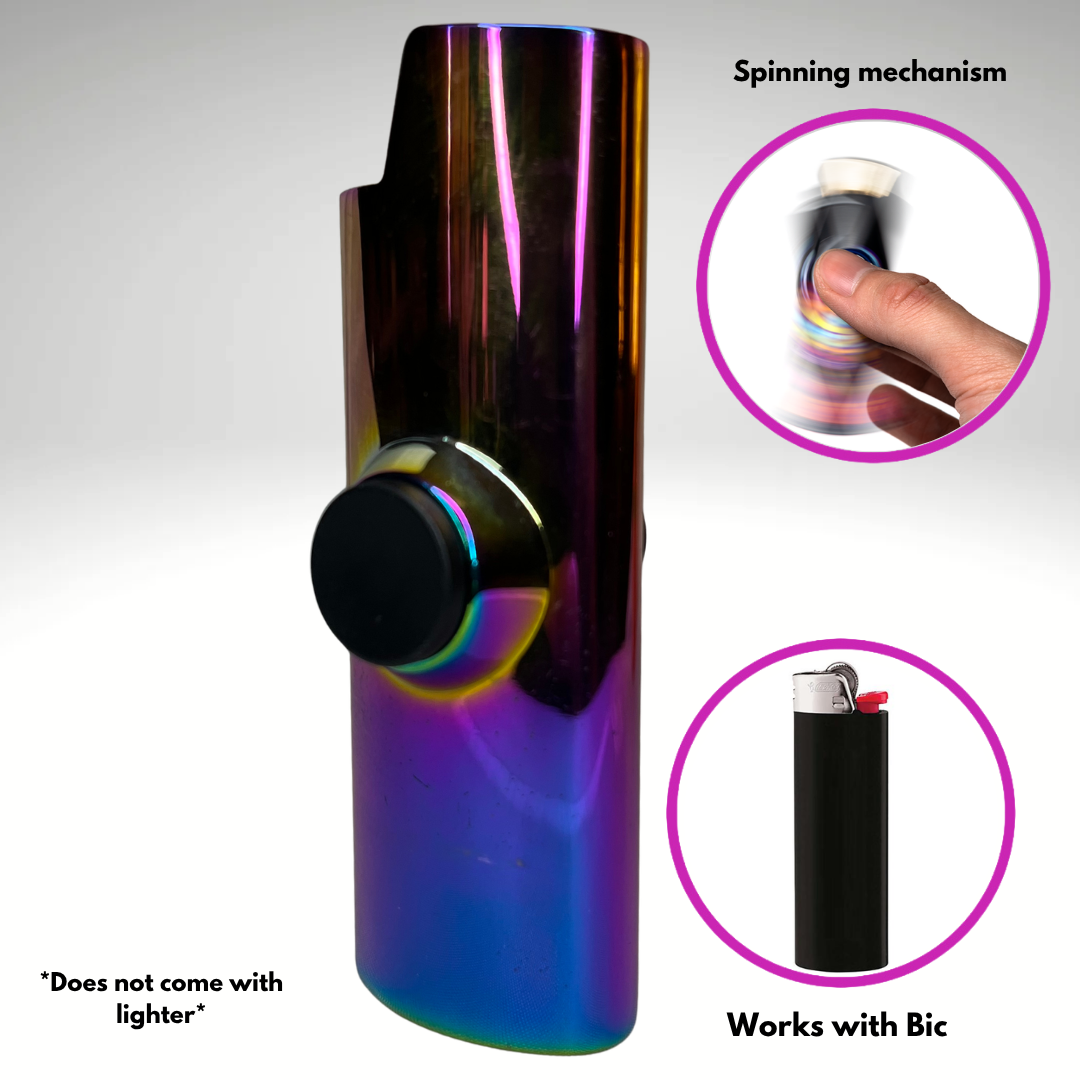FLKR LYTR® Fidget Spinner Lighter Case "Metal Purple Chromium" for Bic® Spinner Lighter Case