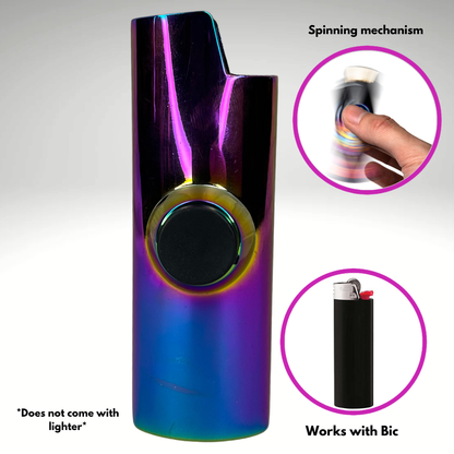 FLKR LYTR® Fidget Spinner Lighter Case "Metal Purple Chromium" for Bic® Spinner Lighter Case